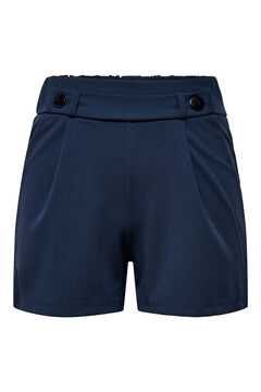 Springfield Pantalón corto con elástico en la cintura y detalle de botones azul medio