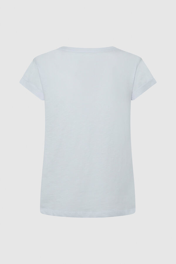 Springfield Basic-T-Shirt mit Logo  Weiß