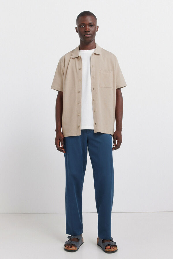 Springfield Polo shirt with regular fit pocket nude