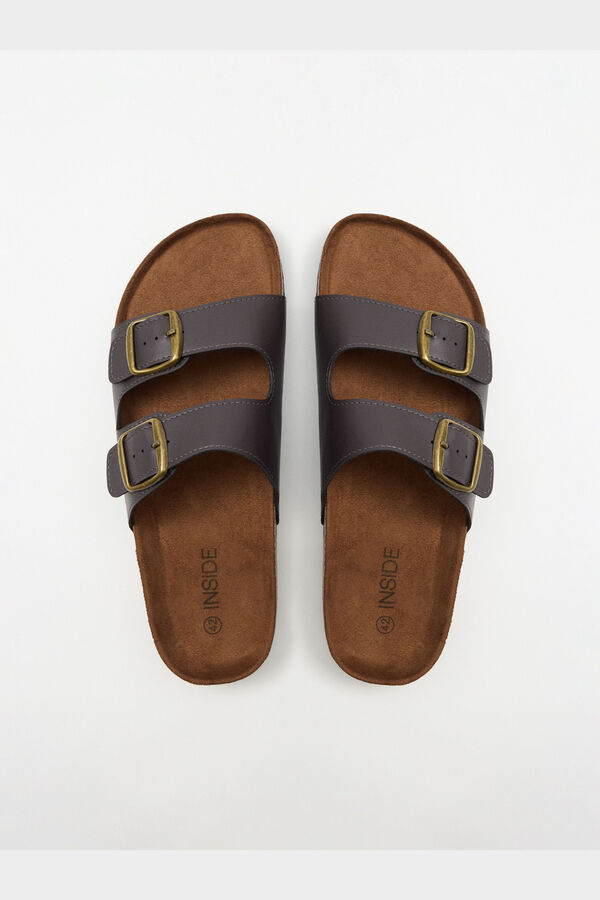 Inside Double buckle bio sandals nude
