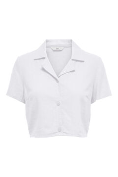 Springfield Camisa curta colarinho lapelas branco