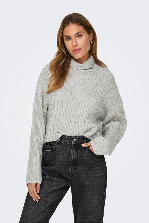 Only High neck jumper  grey