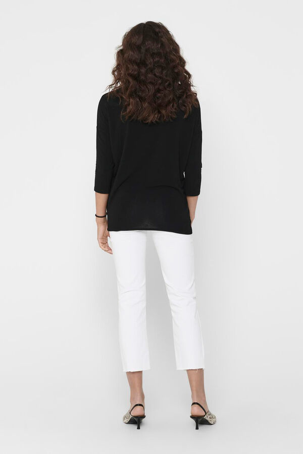 Only Flie&szlig;endes T-Shirt mit Socke &Auml;rmel  Schwarz