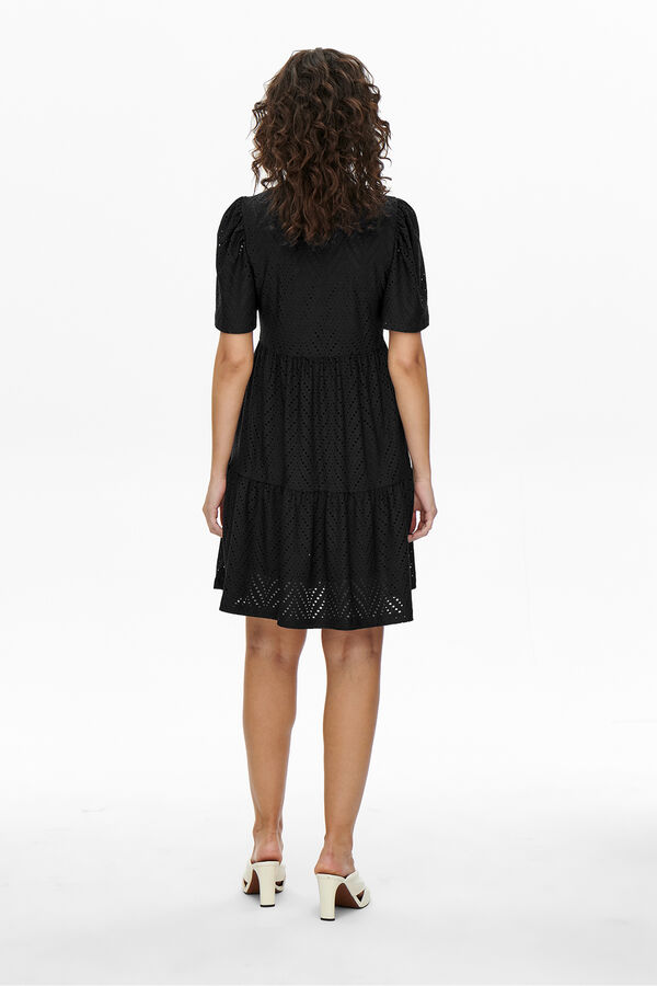 JDY Short embroidered dress black