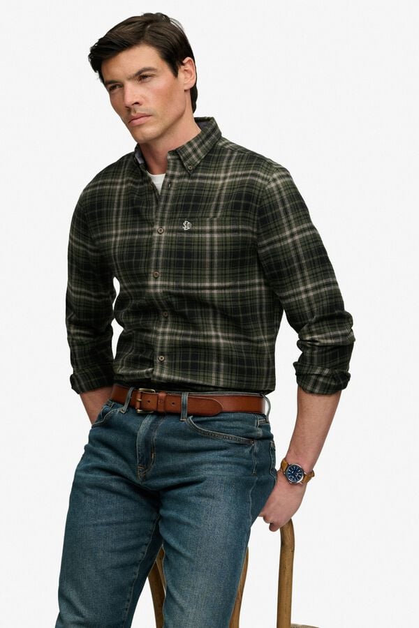 Superdry Plaid long sleeve shirt green