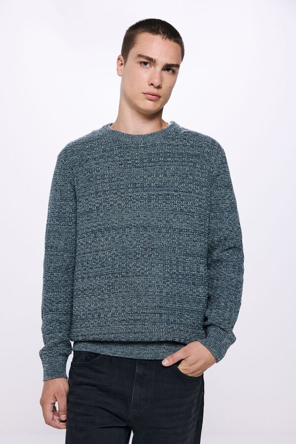 Springfield Textured twisted knit jumper plava