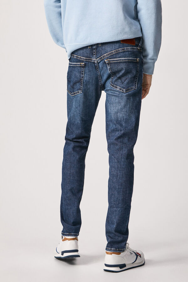 Springfield Hatch jeans slim fit cintura baixa  azul