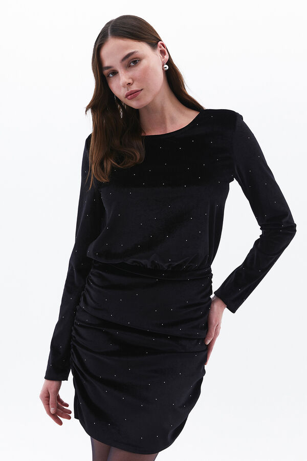 Oxxo Vestido mini terciopelo negro