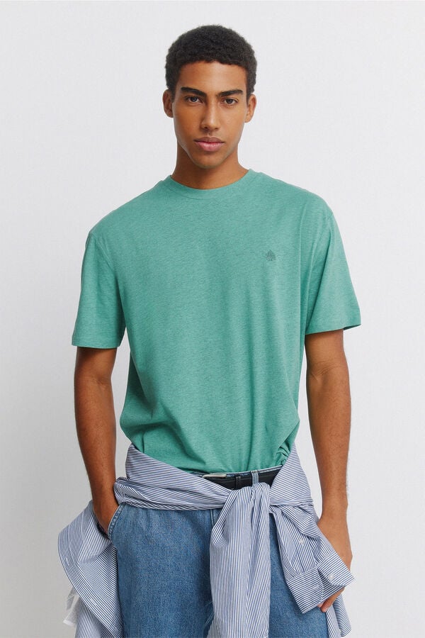 Springfield Viscose basic T-shirt green
