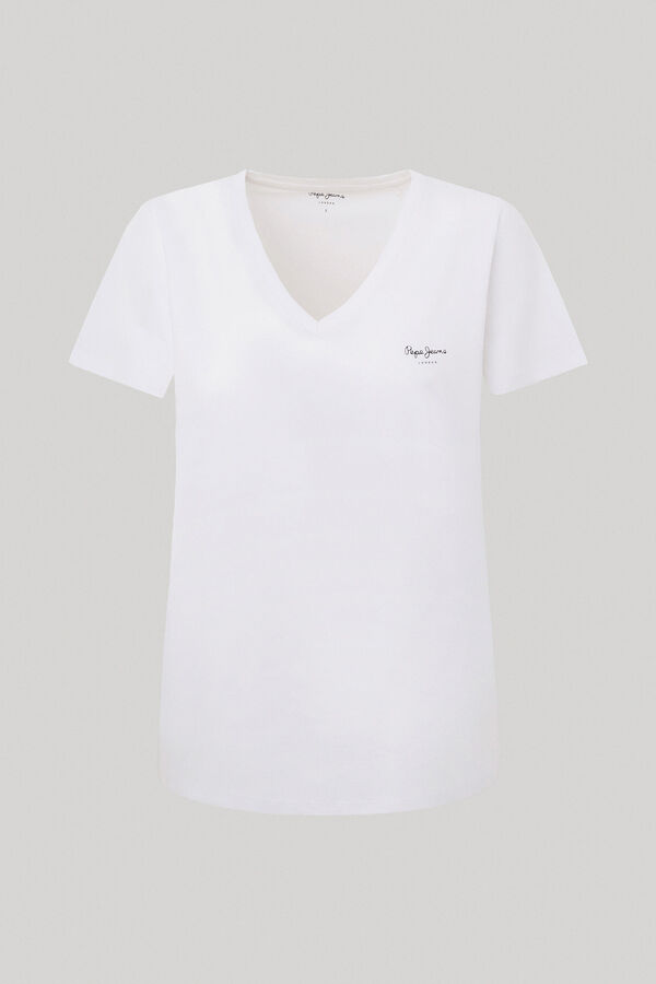 Springfield Lorette V-neck T-shirt white