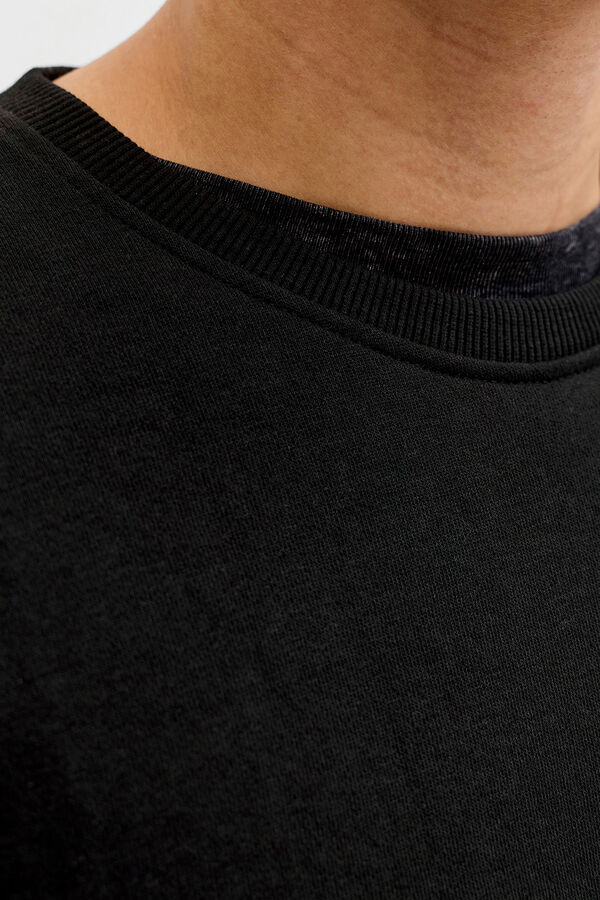 Jack & Jones Sweatshirt b&aacute;sica logo preto