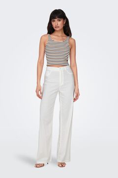 Springfield Linen blend wide trousers white
