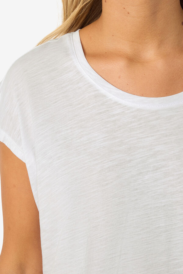 Noisy May Round neck short-sleeved T-shirt white