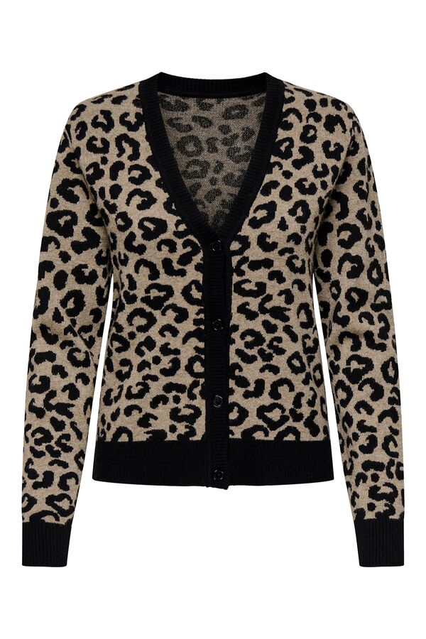 Only Animal print cardigan black