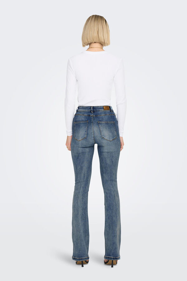 Springfield Jeans mit ausgestelltem Bein und hohem Taillenbund azulado