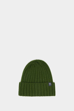 Springfield Essential ribbed beanie hat green water