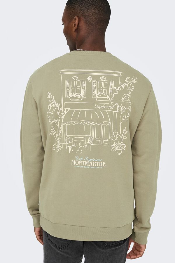 Only & Sons Sudadera cuello redondo beige