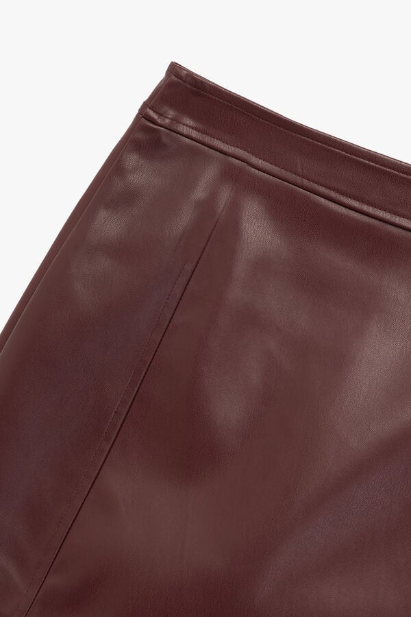 Koton Leather-effect miniskirt red