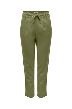 Springfield Classic cut flowing linen trousers green