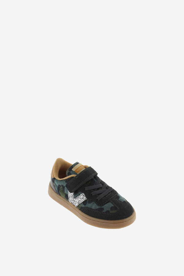 Victoria Animal print glitter sneakers green