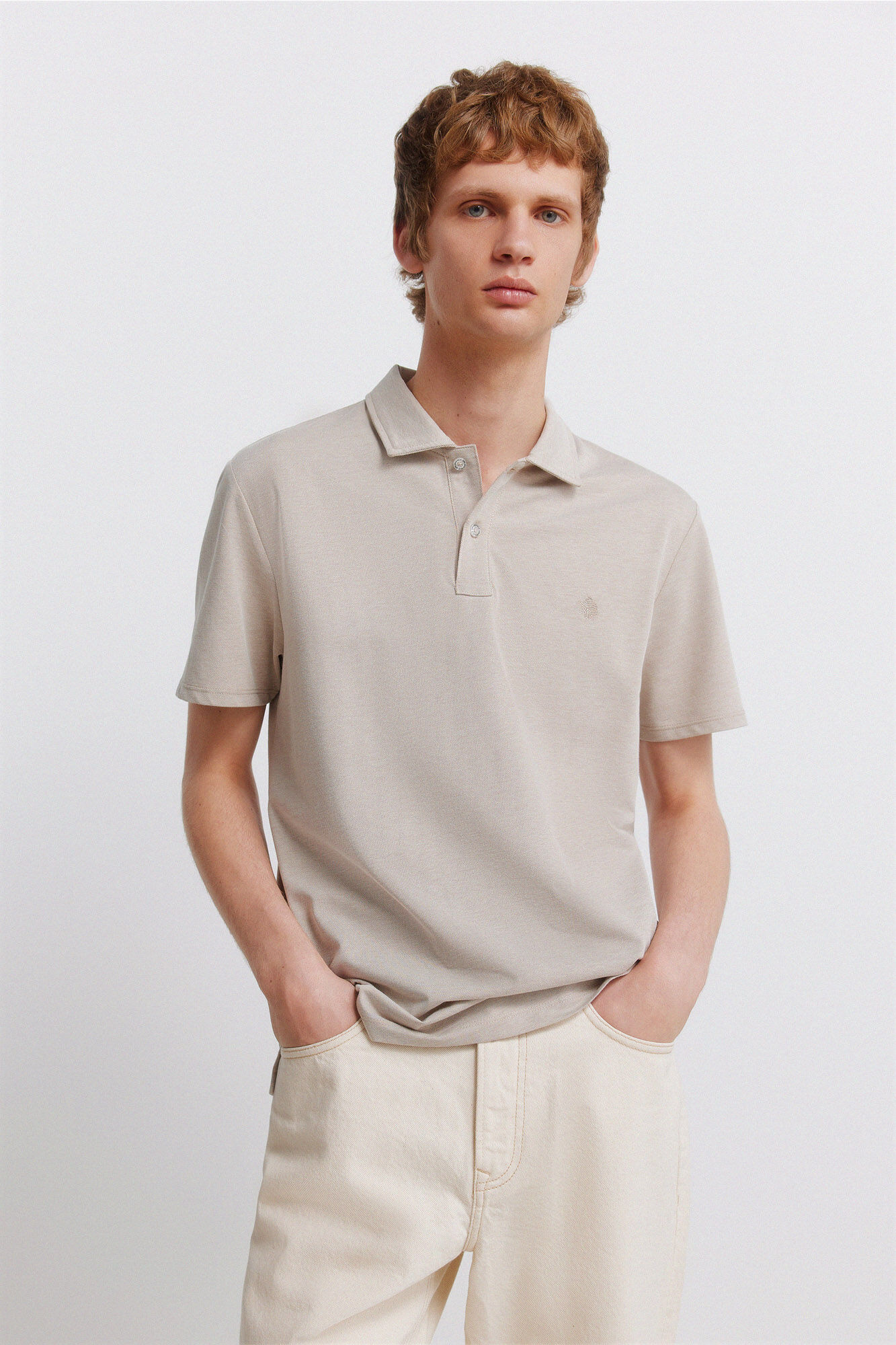 Springfield Jednobojna polo majica slim fit kroja