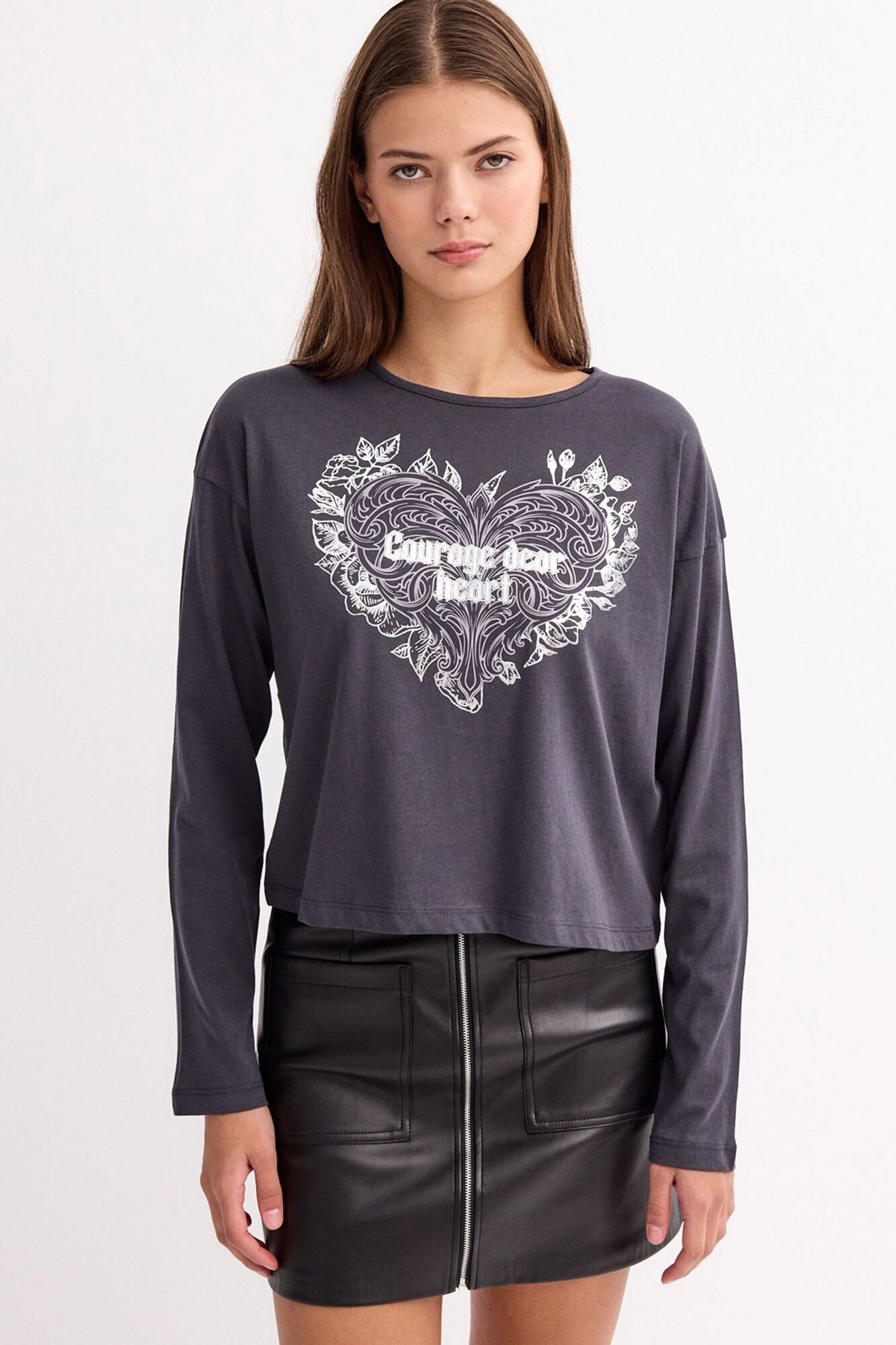 Inside T-shirt estampada de manga comprida