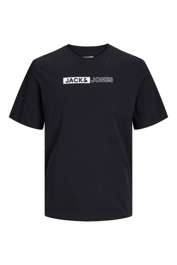 Jack & Jones PLUS Camiseta slim manga corta negro