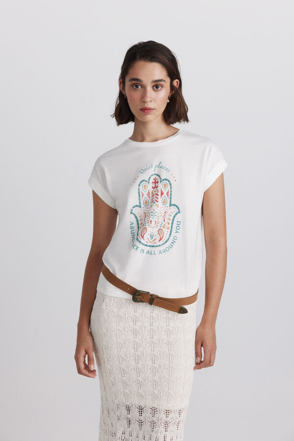 Springfield Cotton graphic T-shirt printed