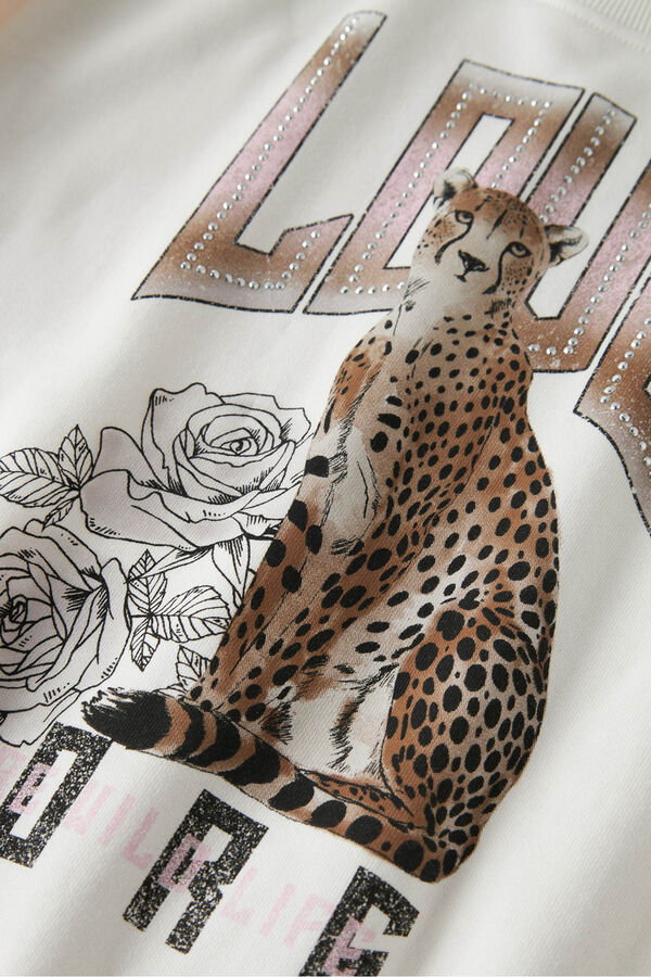 Name It Sudadera leopardo blanco