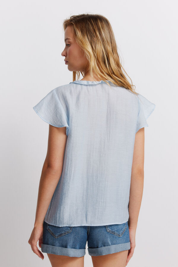 Springfield Lace ruffle blouse brown