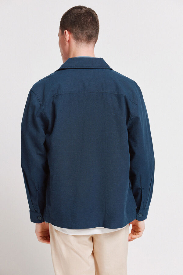 Springfield Linen overshirt blue