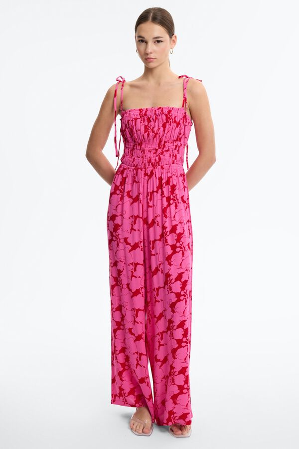 Inside Printed long jumpsuit pink
