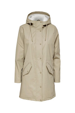 Springfield Long hooded raincoat beige