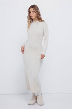 Springfield Cable knit jersey-knit midi dress