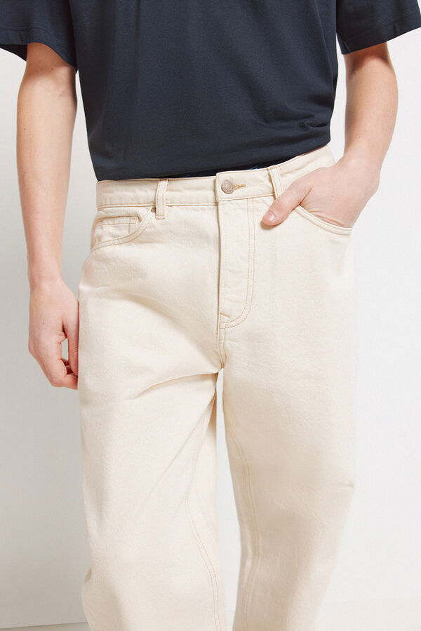 Springfield Ecru straight fit jeans white