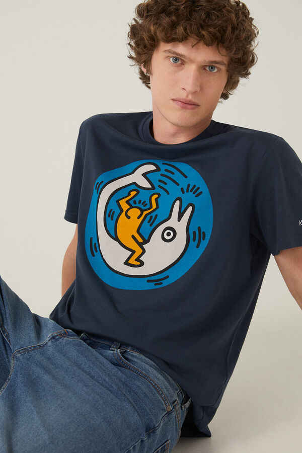 Springfield T-shirt Keith Haring bleuté