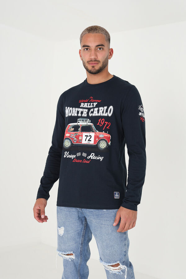 Brave Soul Camiseta de manga larga con print azul