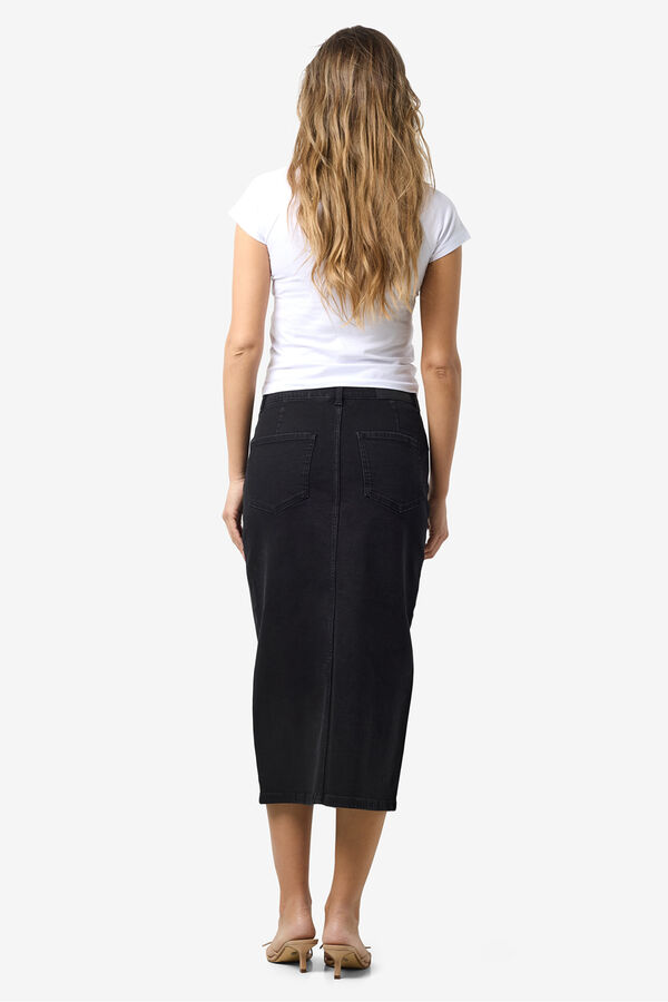 Noisy May Falda midi denim negro