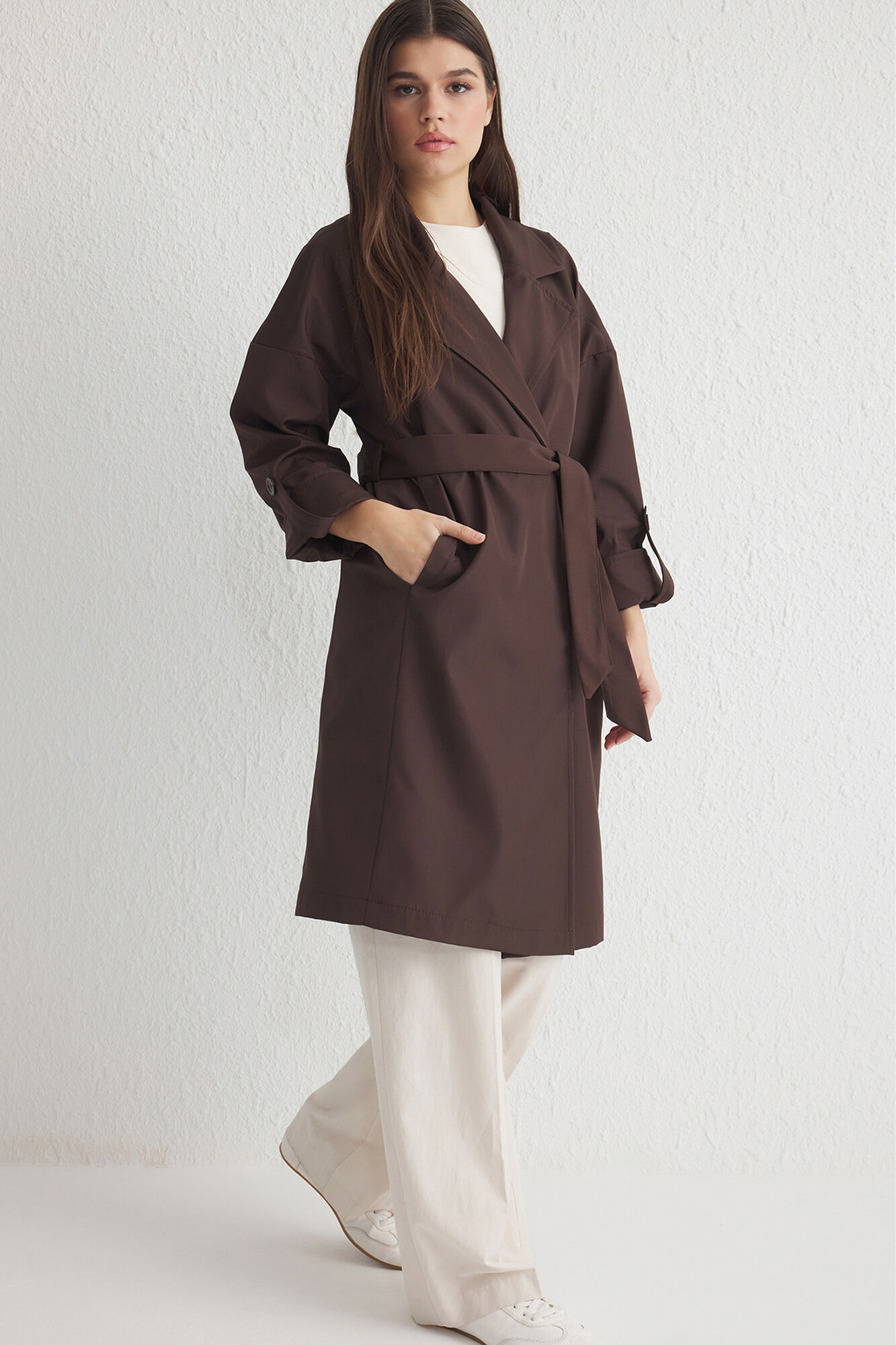 Trendyol Gabardina oversize larga