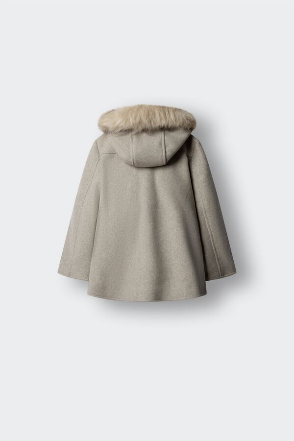Springfield Kids Girls' cloth duffle coat with faux fur hood blue