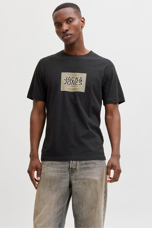 Jack & Jones Camiseta b&aacute;sica con logo negro