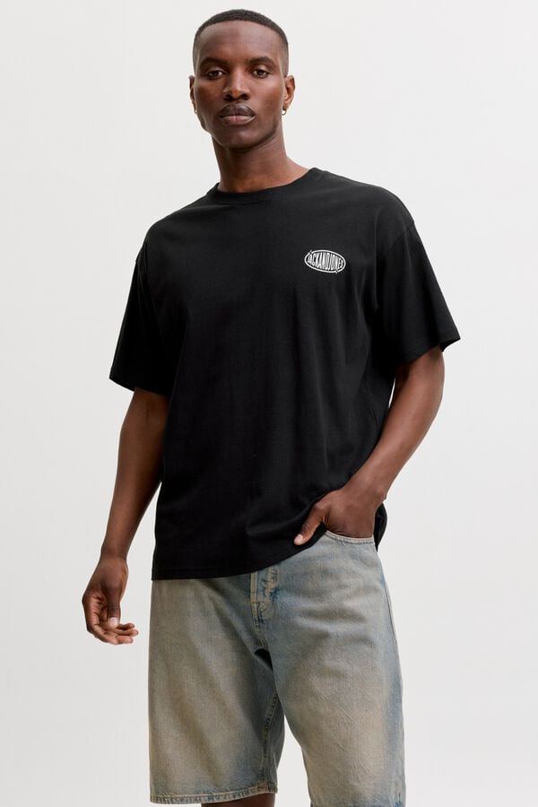 Jack & Jones Loose Fit T-Shirt mit Logo Schwarz