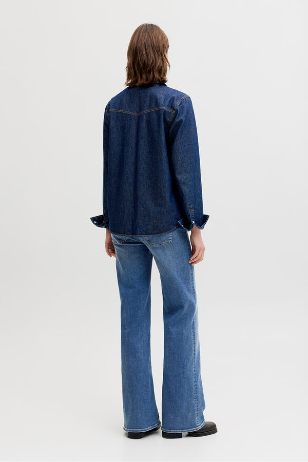 Jack & Jones Jeans flared tiro medio azul