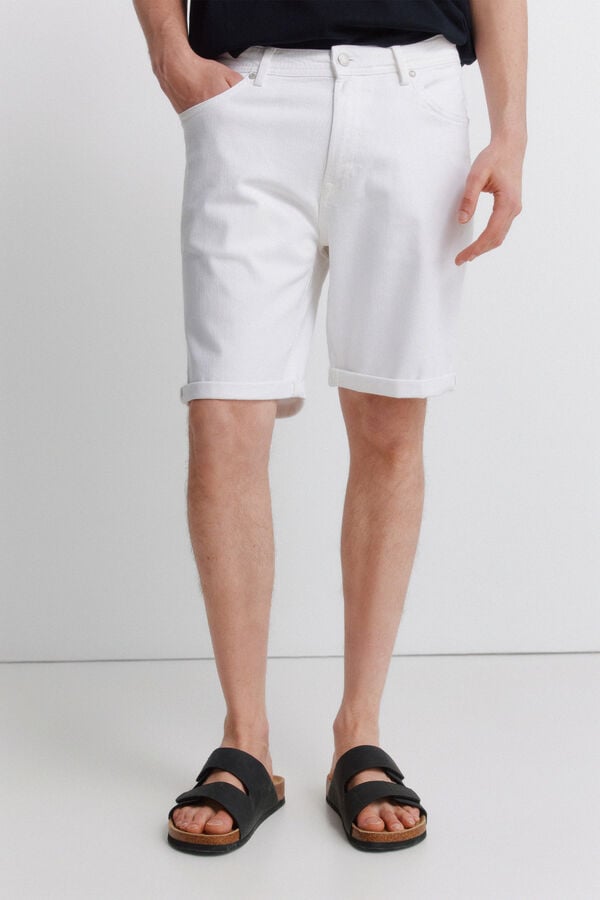 Springfield Washed slim fit Bermuda shorts beige