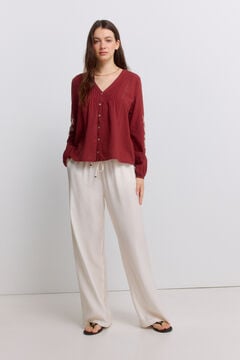 Springfield Embroidered romantic blouse red