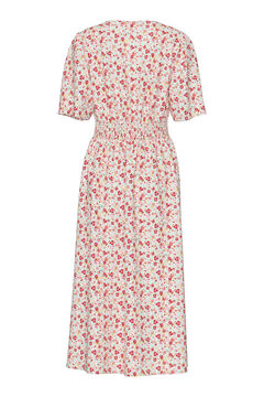 Pieces Vestido midi estampado con manga 2/4