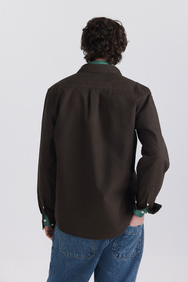 Springfield Garment-dyed oxford shirt brown