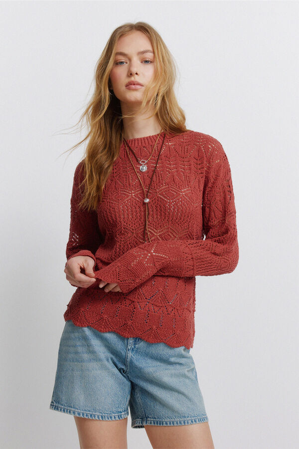 Springfield Pointelle jumper red