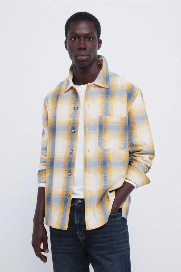 Springfield Sobrecamisa cuadros overshirt amarillo