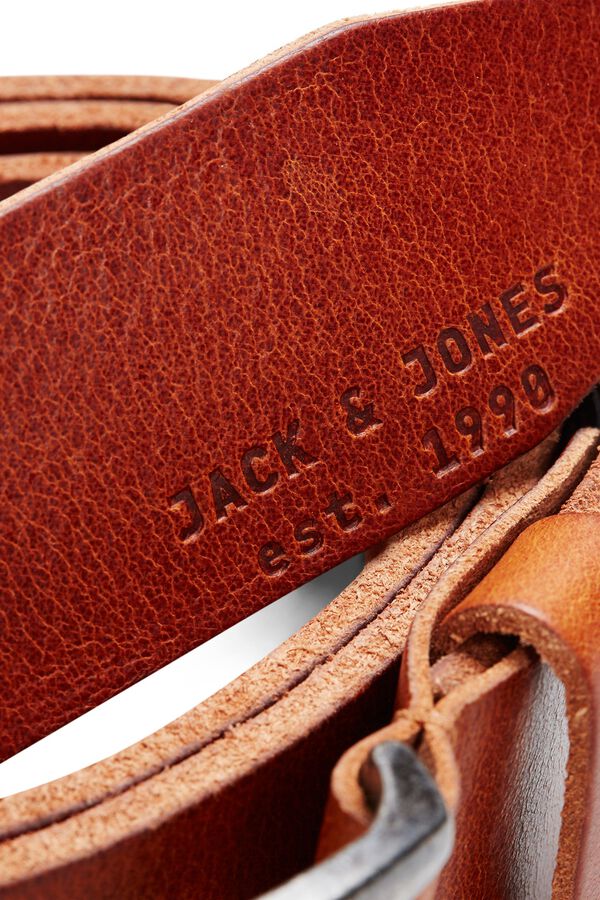 Jack & Jones 100% leather belt nude